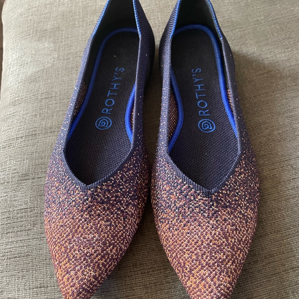 Rothy's Women's Points Midnight Metallic size 10